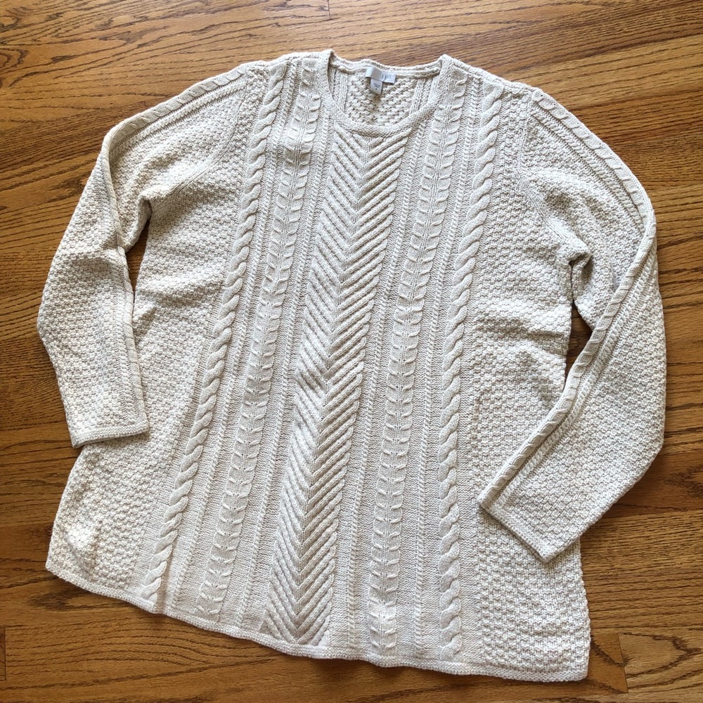 Jocieyy Cable Knit Sweatshirt Ivory